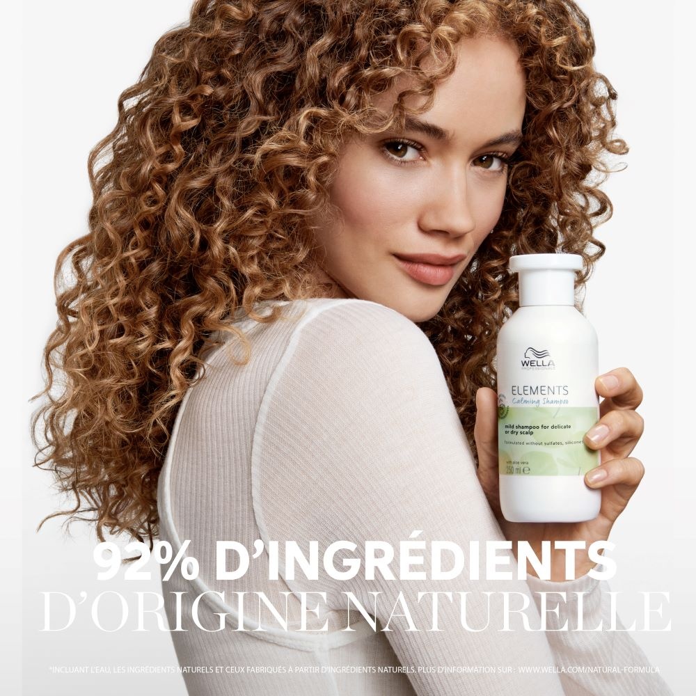 Wella Elements Shampoing Calming sans sulfatepour cuir chevelu sec ou délicat Shampoing