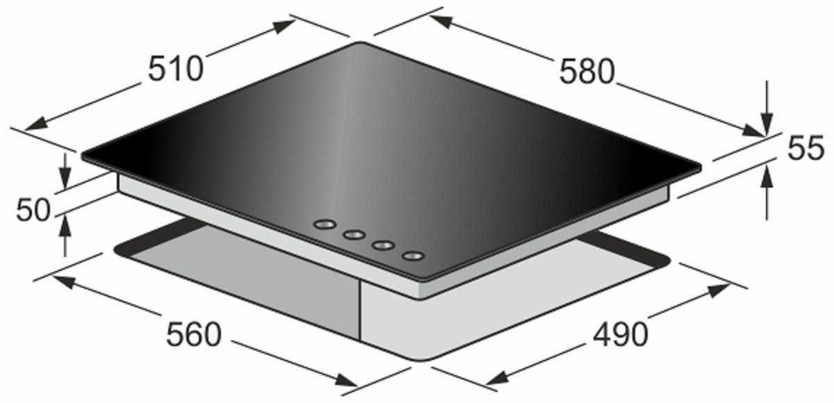 Kaiser Küchengeräte Gas-Kochfeld KCG 6335 Em, KCG 6335 Em, 60cm, Schwarz Glas