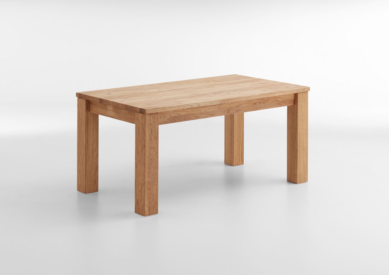 Innoha ausziehbarer Esstisch ROLF, Klappmechanik 160 x 90 Wild Eiche massiv geölt