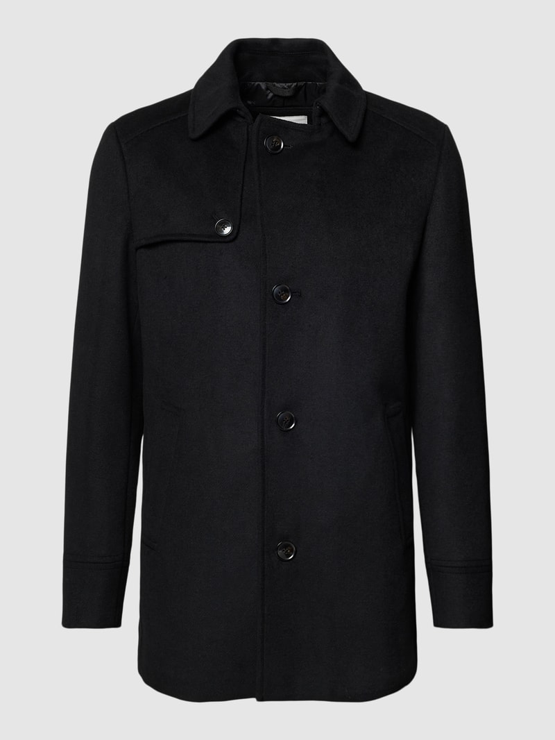 Mantel mit Kragen Modell 'Napoleon Collar' in anthrazit