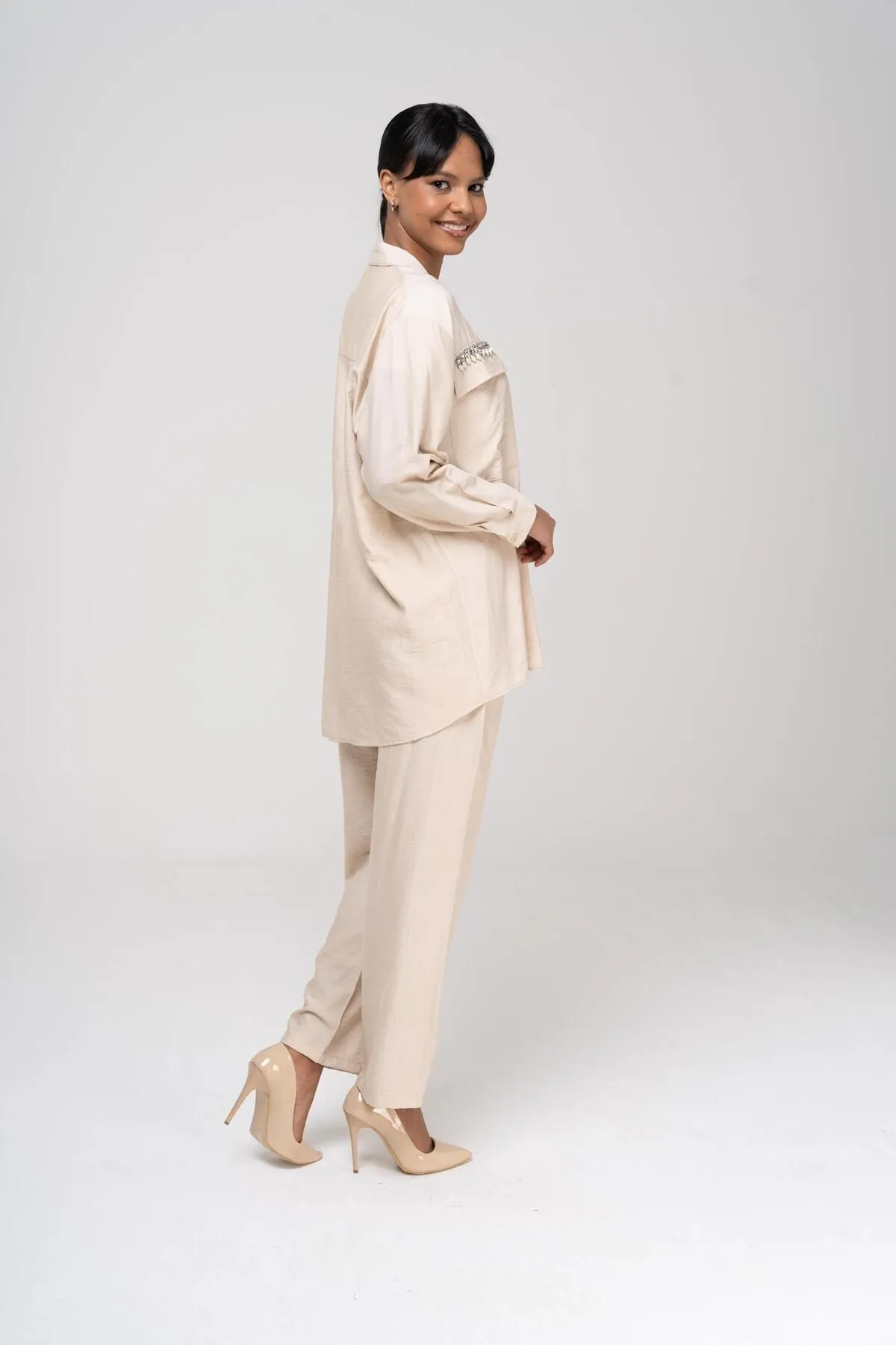 Olcay  Zweiteiler - Beige - Relaxed Fit