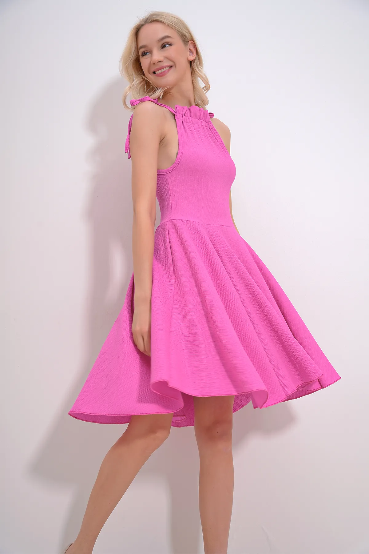 Trend Alaçatı Stili  Kleid - Rosa - A-Linie