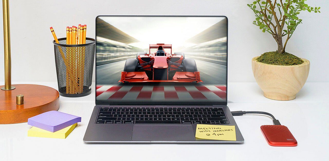 WD My Passport™ SSD externe SSD (4 TB) 1050 MB/S Lesegeschwindigkeit, 1000 MB/S Schreibgeschwindigkeit