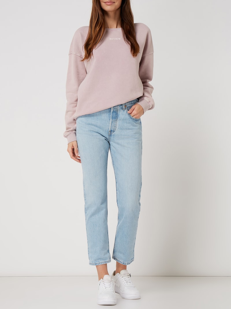 Cropped Straight Fit Jeans aus Baumwolle Modell '501™' in jeans