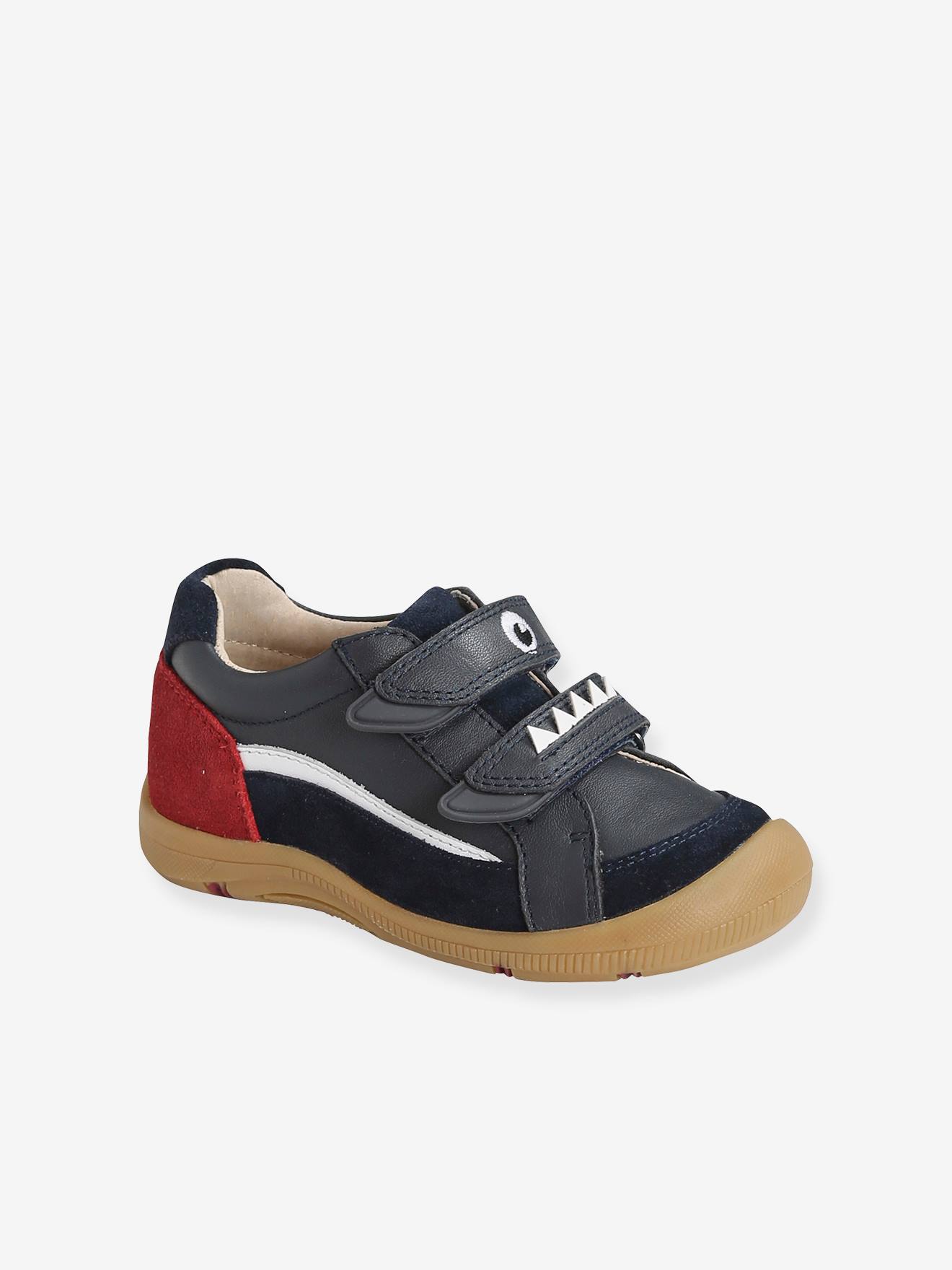 Chaussures basses cuir garçon collection maternelle marine