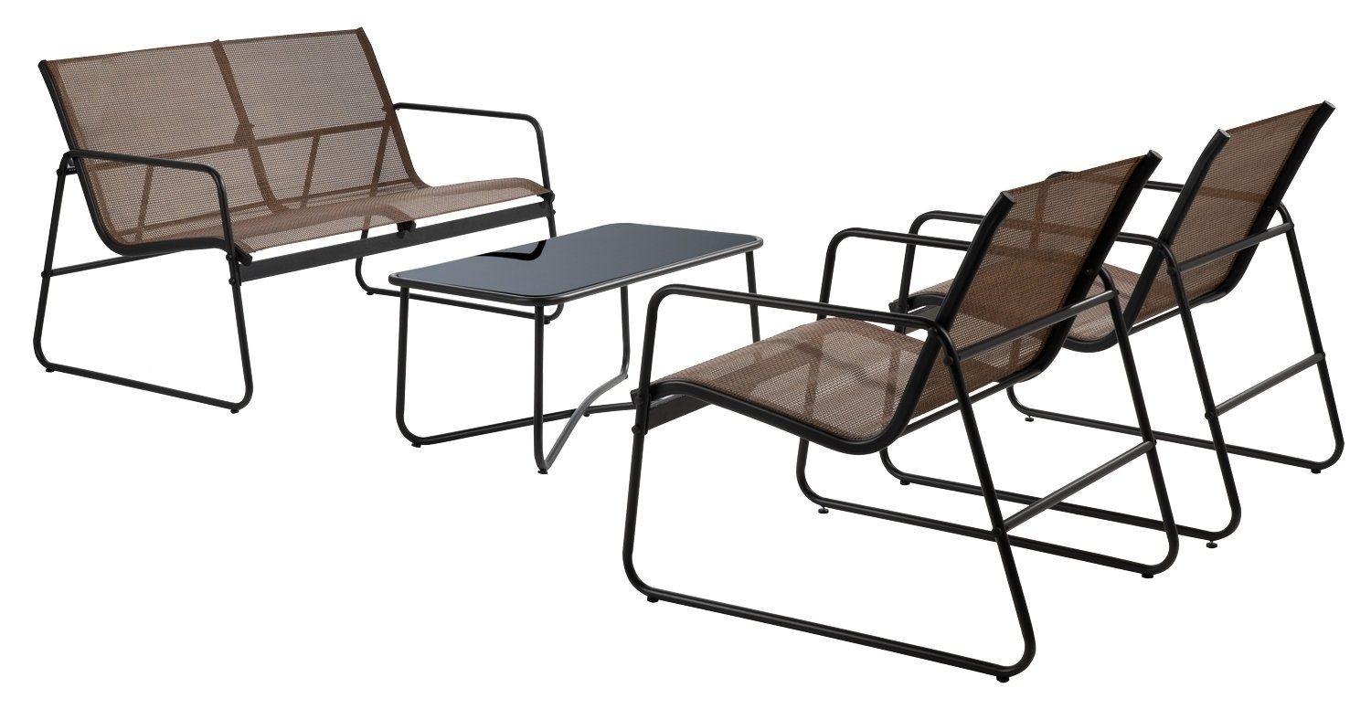 Gartenlounge-Set THEODOR, Metall, Braun, B 250 cm, (Set)