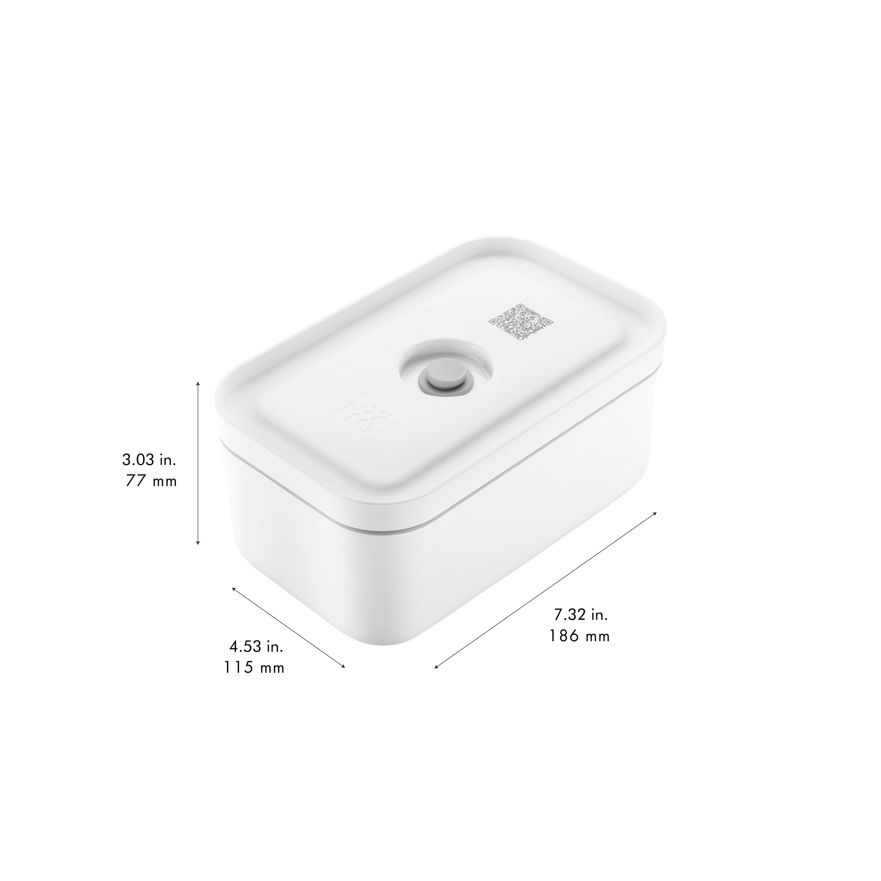 Vakuum Lunchbox M, Kunststoff, Weiß-grau