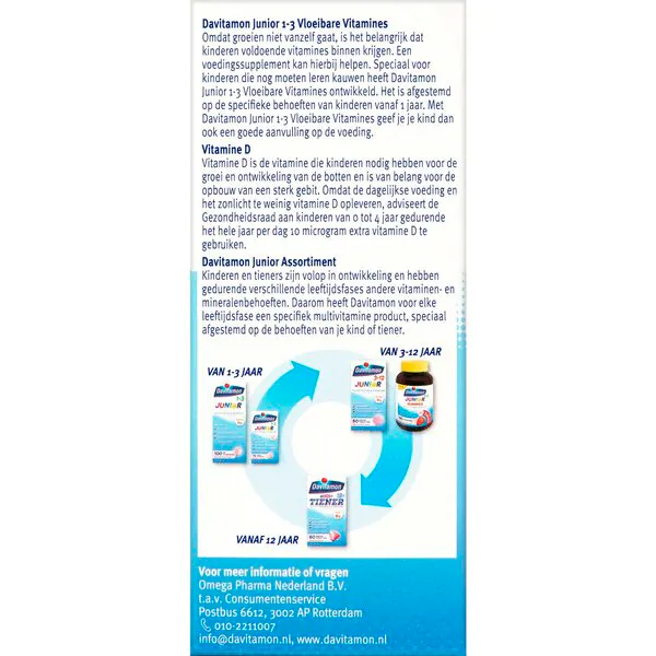 Davitamon Junior 1 Raspberry Liquid Vitamins 100ml