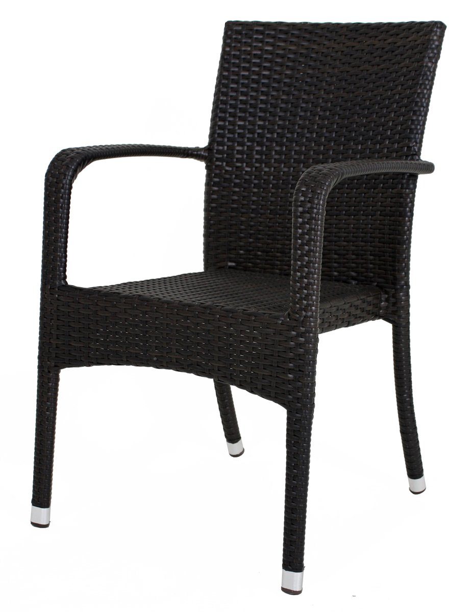 Garden Pleasure Stapelstuhl (2 St), 2x Stapelstuhl Garten Terrasse Stuhl Sessel Möbel schwarz