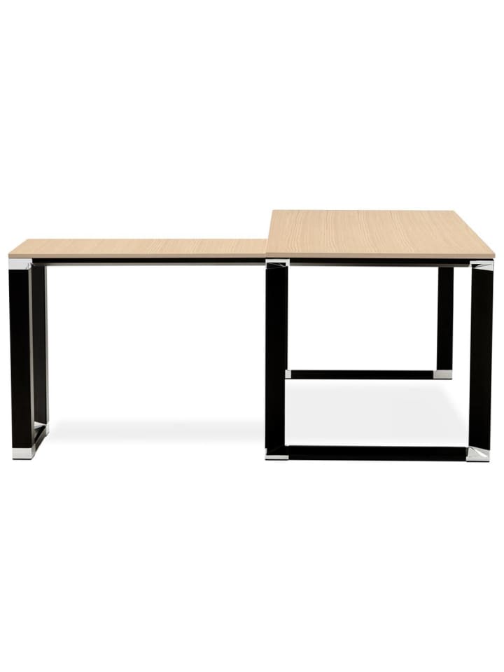 KADIMA DESIGN Eckschreibtisch 170x160 cm platzsparend funktional in Beige-Schwarz günstig kaufen 170 x 160 x 73 cm
