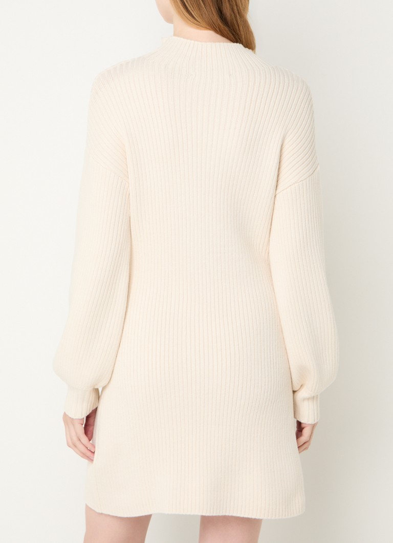 Robe pull courte côtelée Myla de French Connection avec manches bouffantes