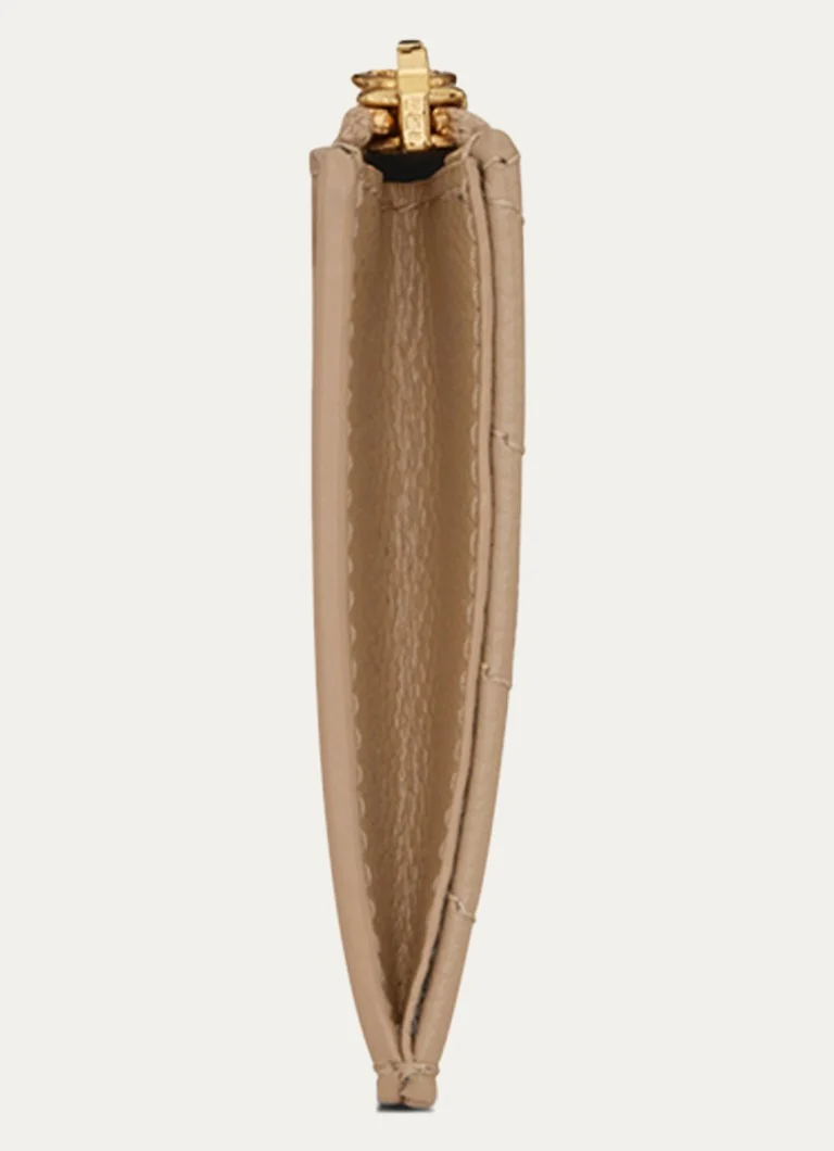 Pouzdro na karty Saint Laurent Cassandre Zip Fragments z telecí kůže