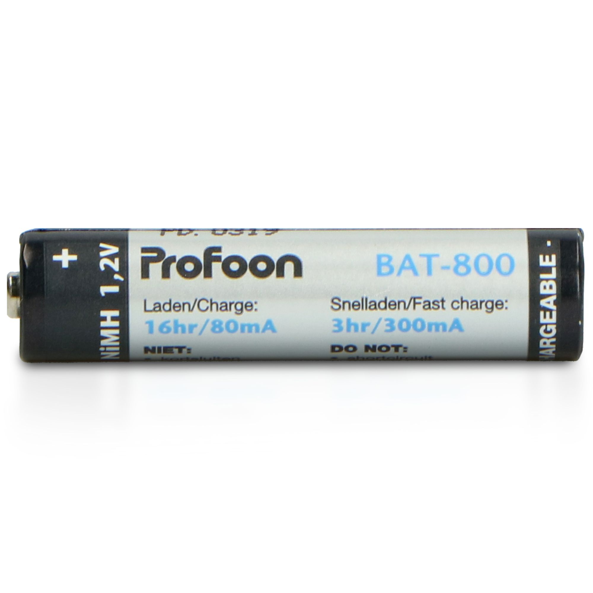 Profoon BAT-800 Set von 2 Wiederaufladbare AAA Batterien