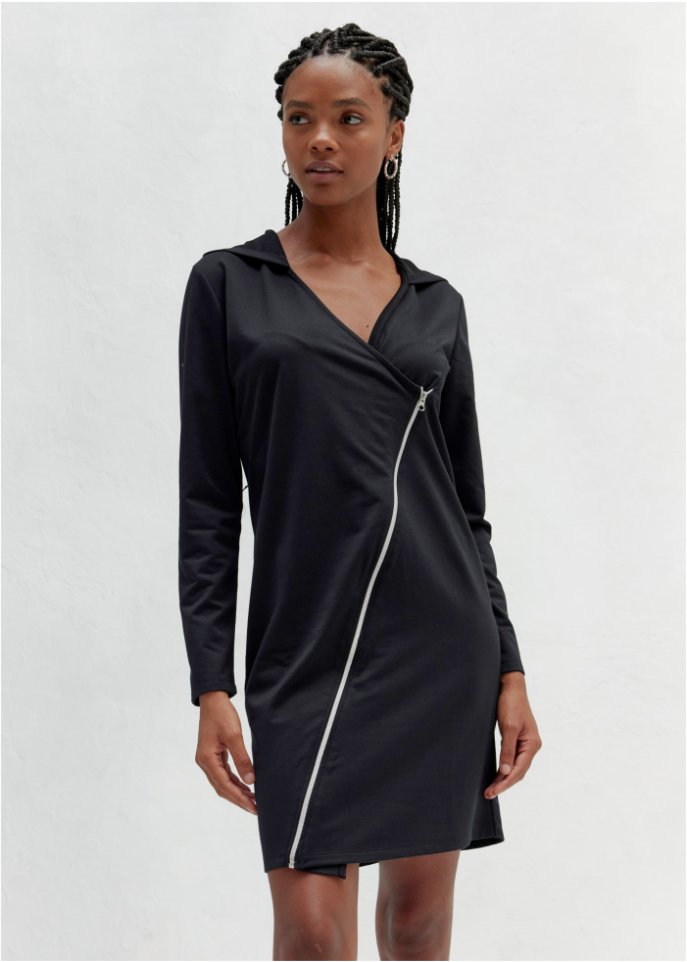 Kleid mit Reißverschluss und Kapuze