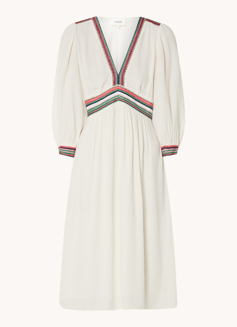 Vestido túnica midi Tanina de ba&sh con bordados.