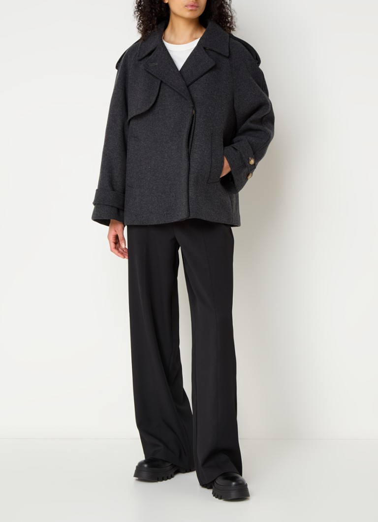 Cappotto Esmund di Modström de lana mixta cu buzunar lateral