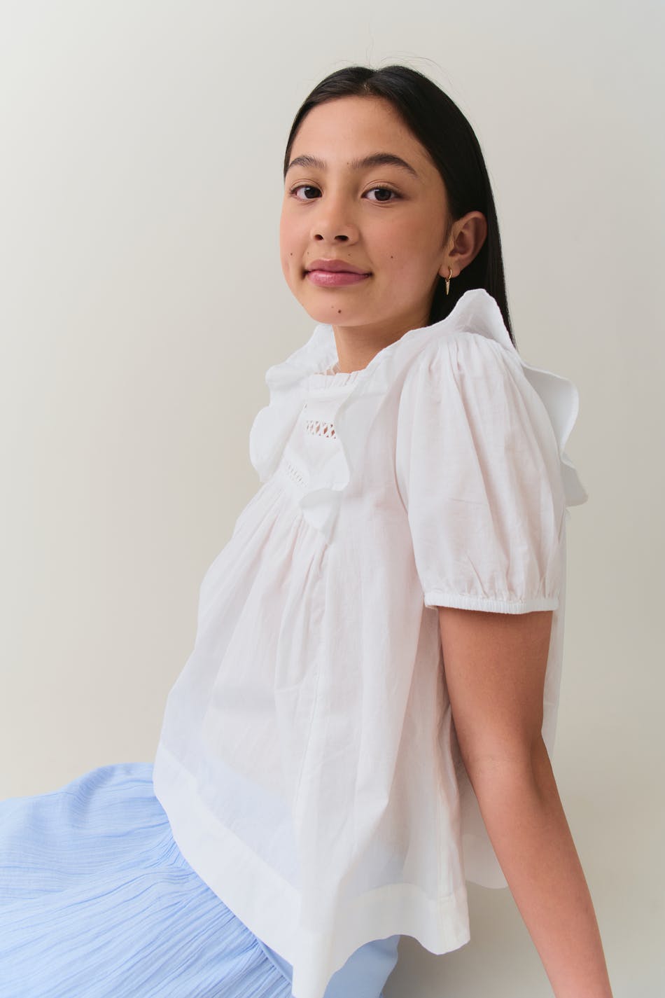 Y puffsleeve lace top