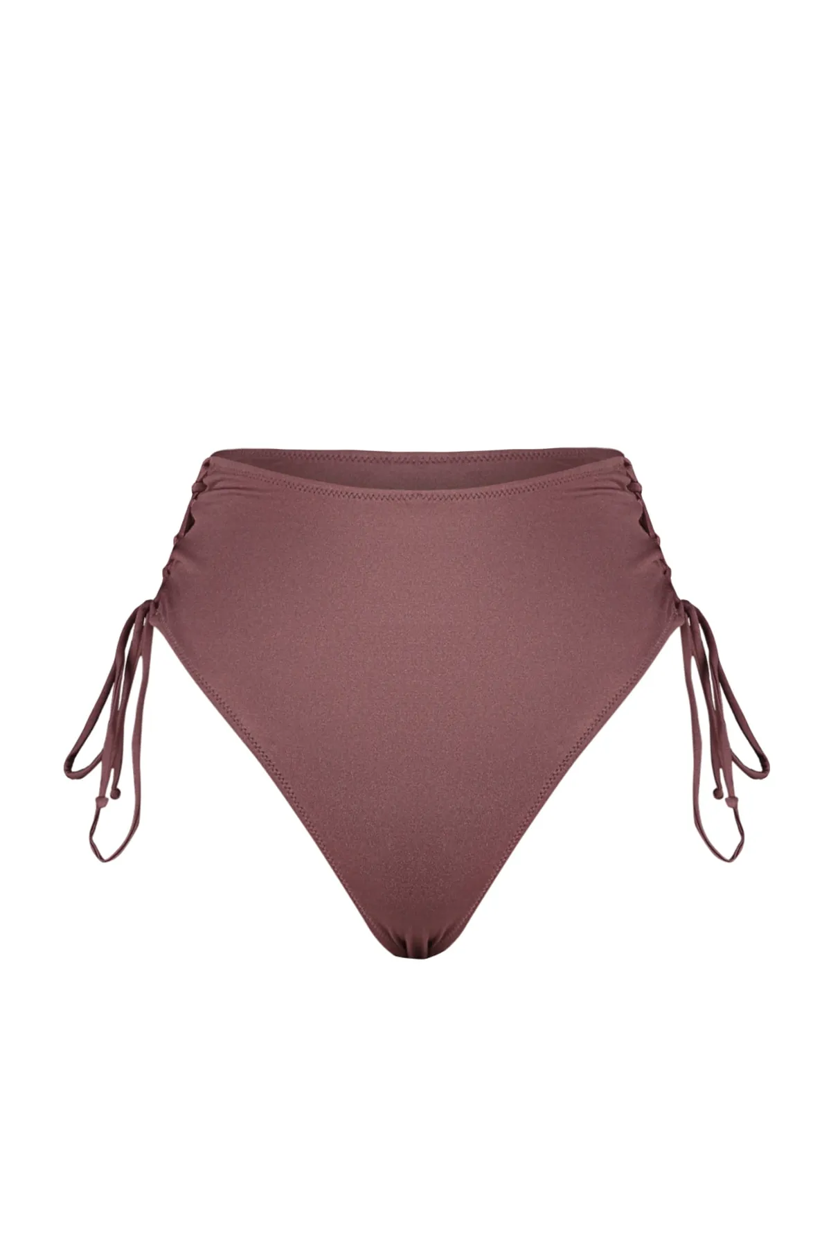 Trendyol Collection  Braune Hipster-Bikinihose mit hoher Taille und Paspelierung TBESS22BA0044