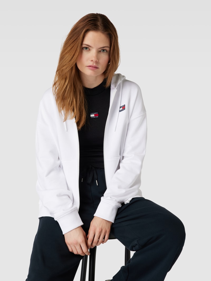 Sweatjacke mit Kapuze in weiß