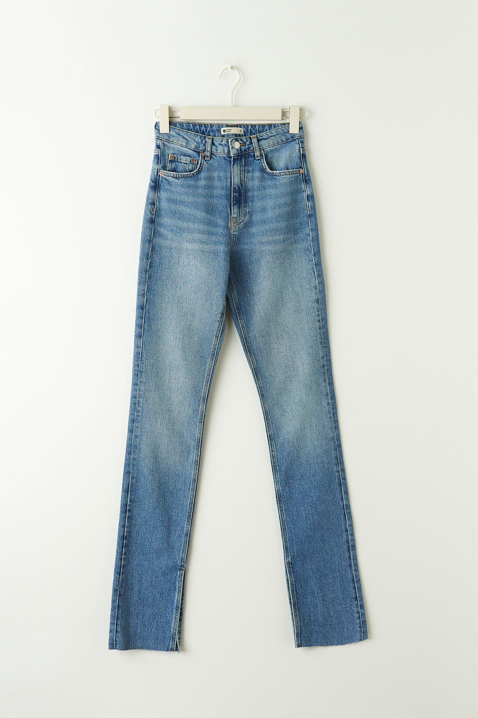 High waist tall slit jeans