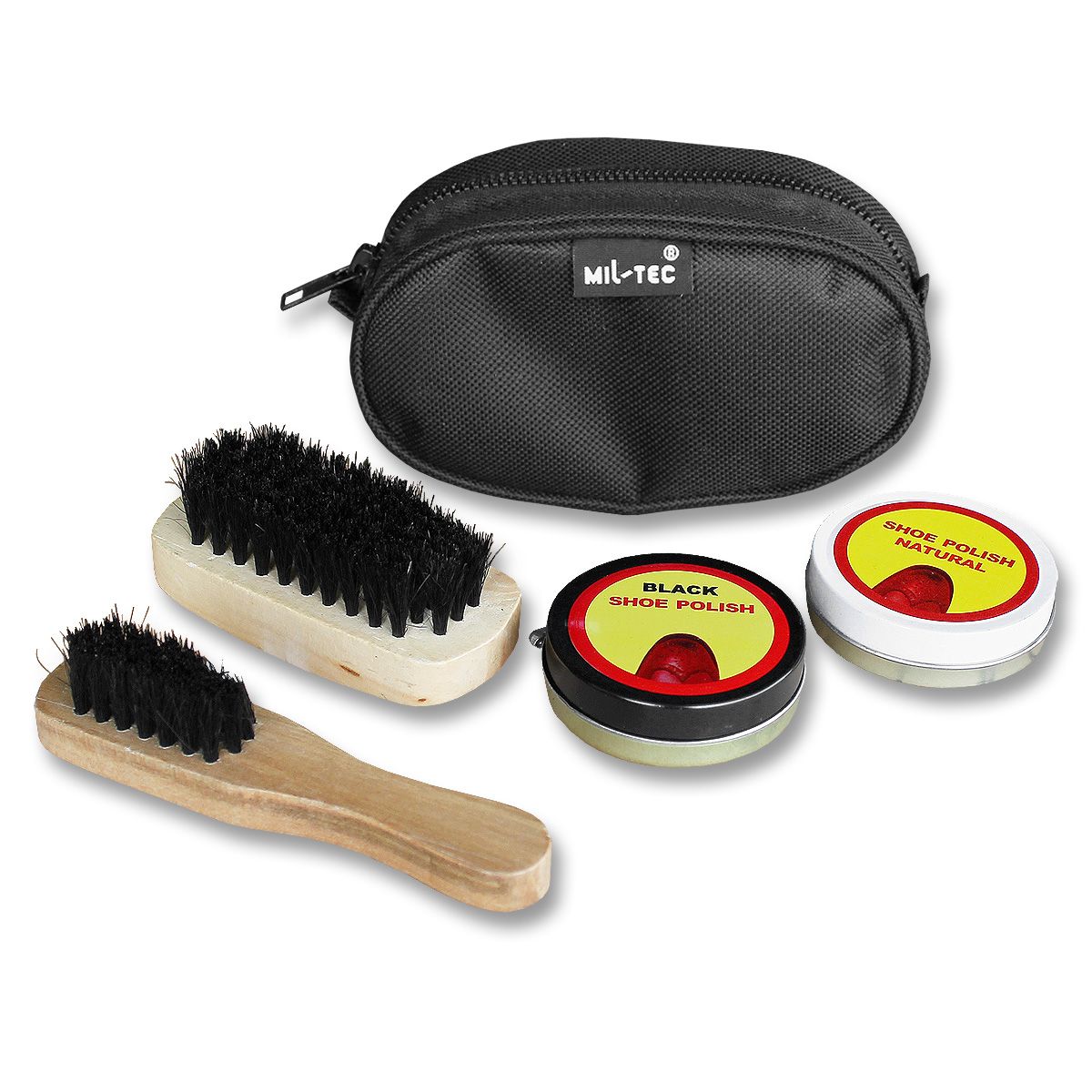 Schuhputzset mit Bürsten & Creme