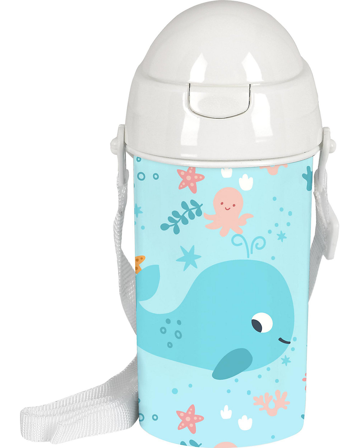 Trinkflasche Whale, automatische Öffnung, inkl. Halm, 500 ml