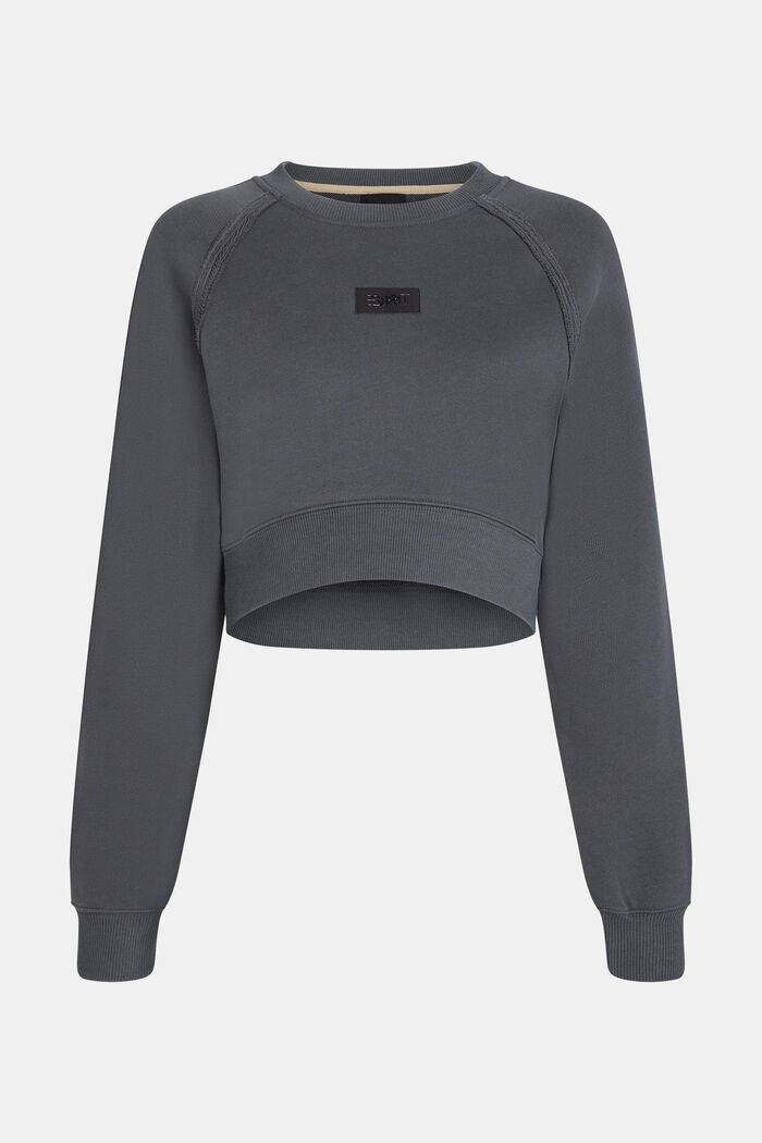 Cropped-Sweatshirt in Garment Dye