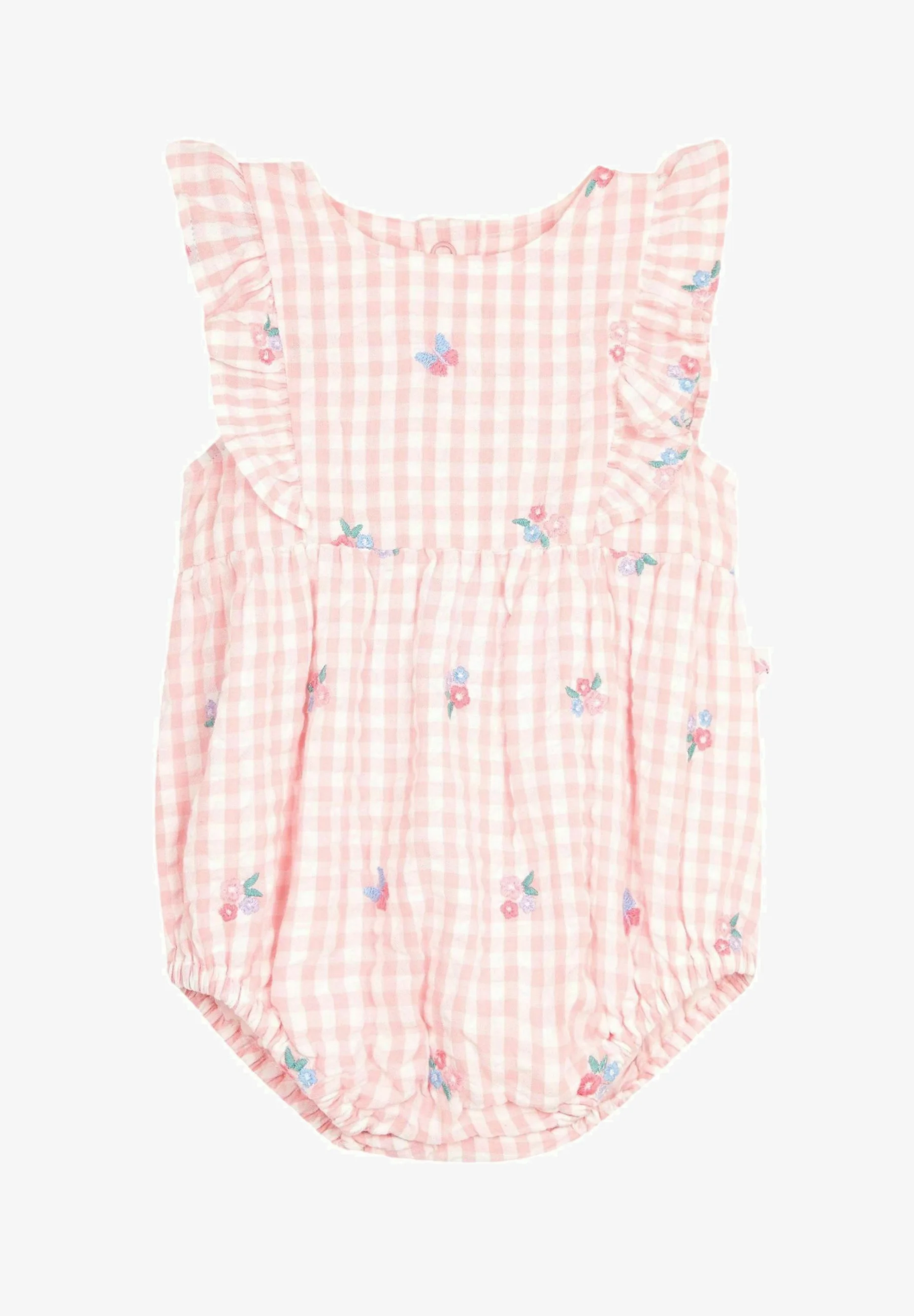 JoJo Maman Bébé FLORAL EMBROIDERED BUBBLE ROMPER-REGULAR FIT - Mono