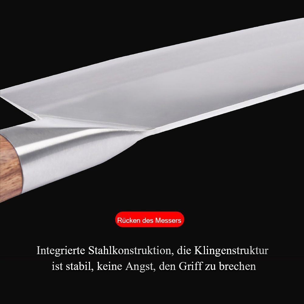 MDHAND Kochmesser Küche hohe Kohlenstoff-Edelstahl Schneiden Hackmesser, 32CM