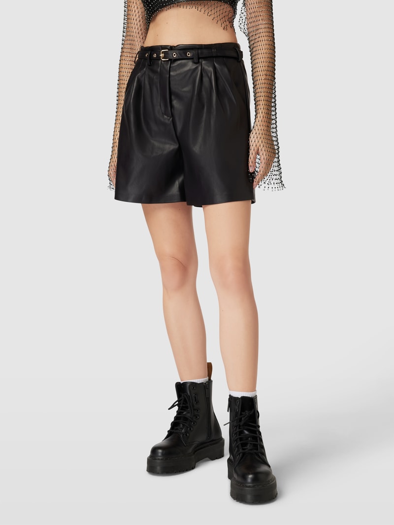 Shorts in Leder-Optik Modell 'HEIDI' in schwarz