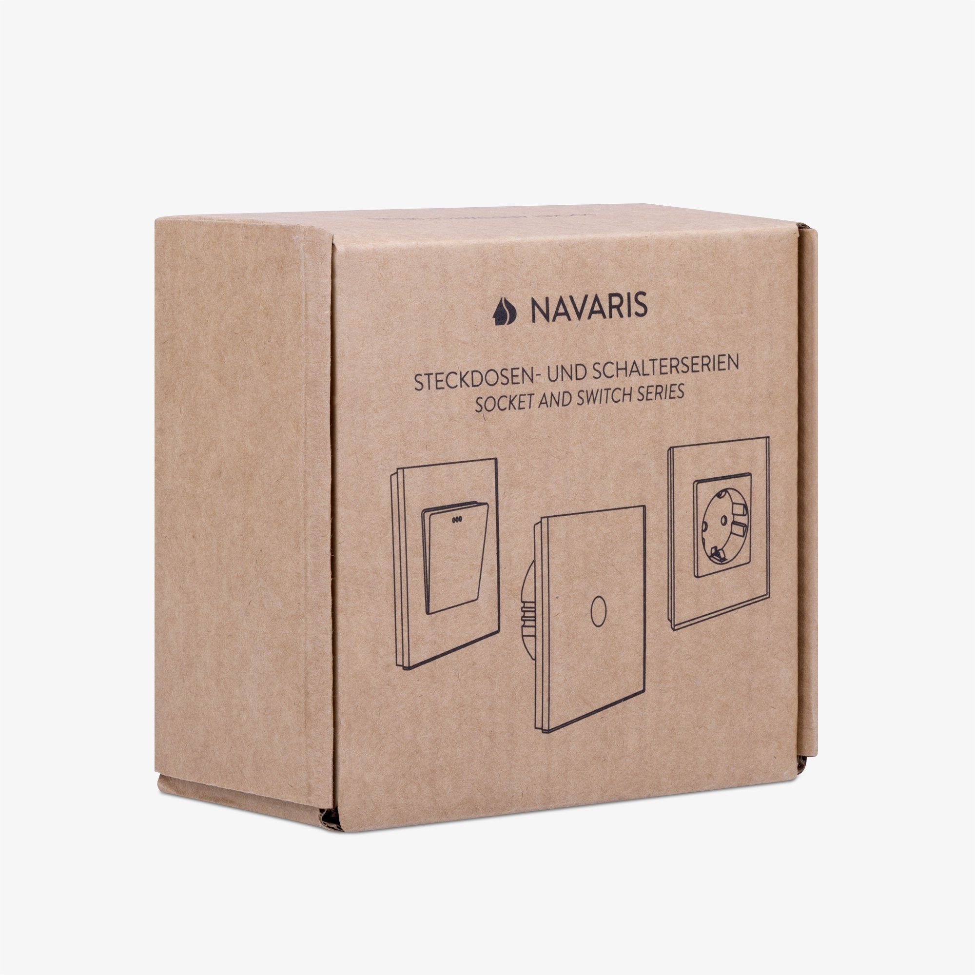 Navaris Lichtschalter Design Schalter aus Aluminium - Einbau- oder Aufputz-Wandschalter