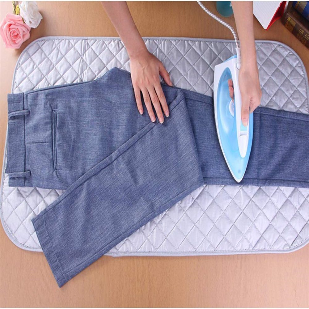 Runxizhou Bügelbrett Dampf Bügeldecke aus Baumwolle Premium Bügelmatte 48 * 85 cm