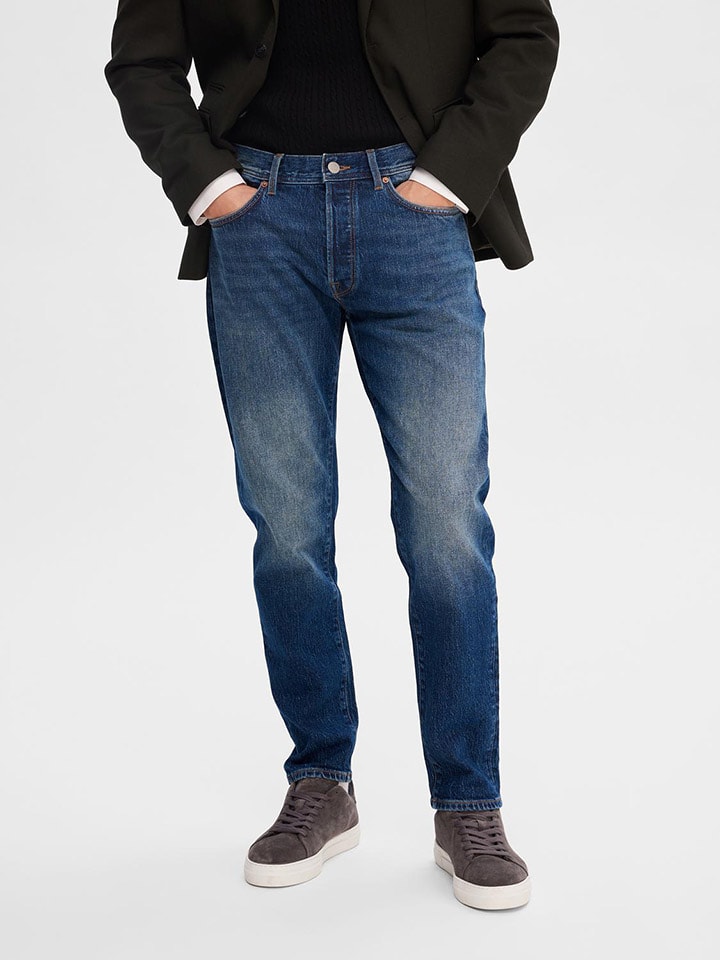 SELECTED HOMME Jeans - Tapered Fit - in Dunkelblau günstig kaufen