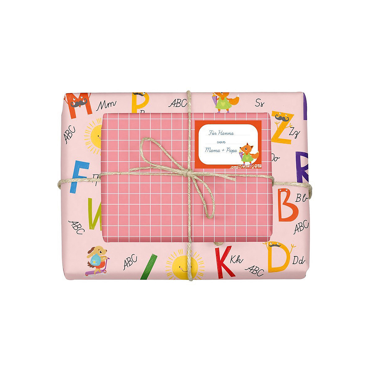 Geschenkpapier-Set für Kinder, Einschulung (für Mädchen)