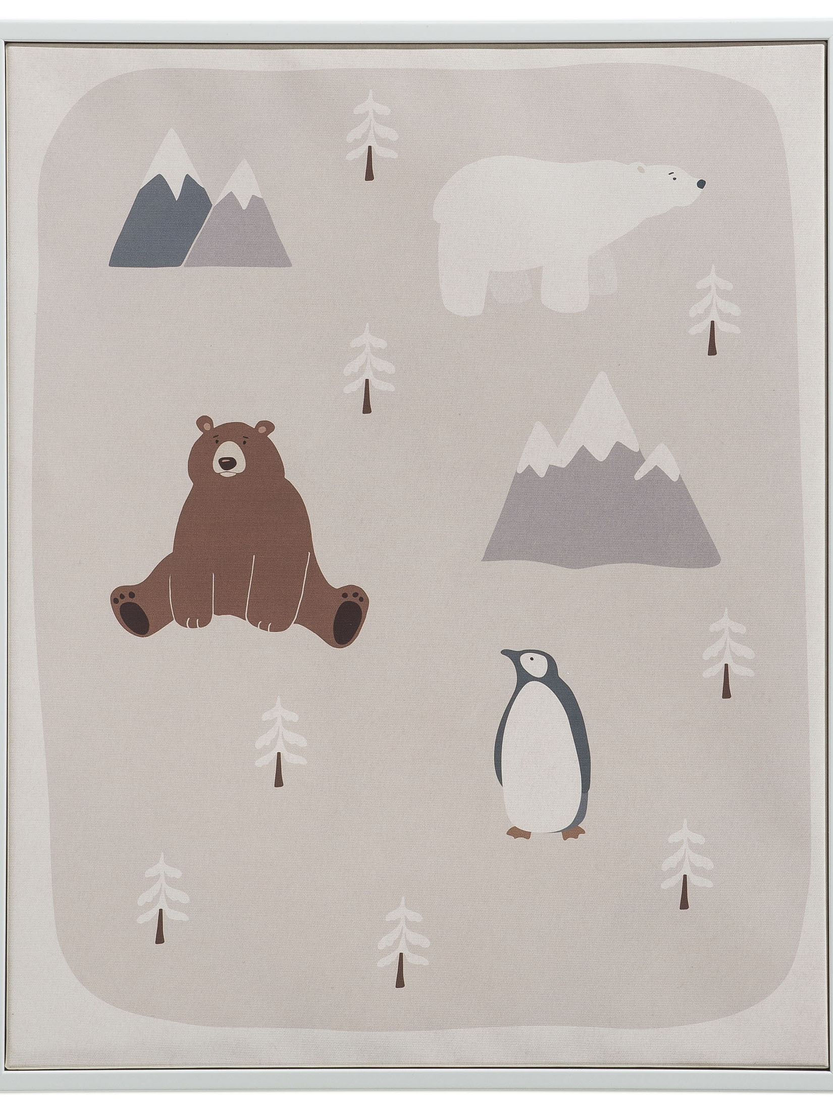 Snowy Leinwand-Druck-gerahmt, Multicolor
