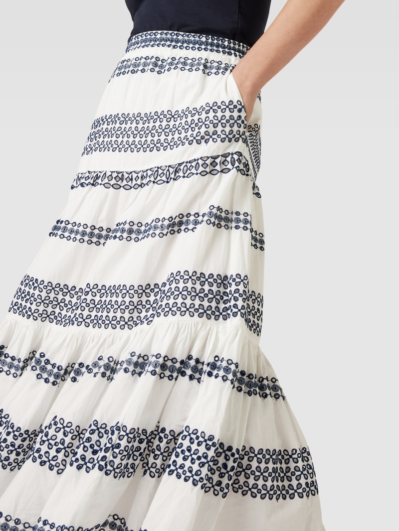 Maxirock mit Allover-Muster Modell 'Embro' in marineblau