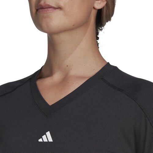 DAMEN SHIRT AEROREADY TRAIN ESSENTIALS MINIMAL BRANDING V-NECK
