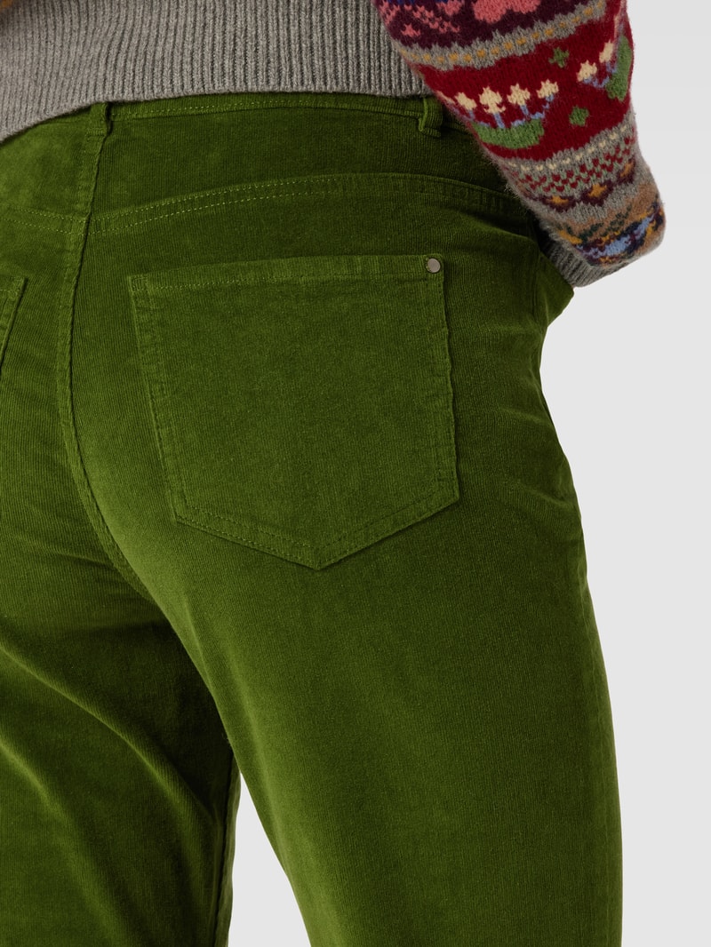 Hose mit Knopf- und Reißverschluss in grasgrün