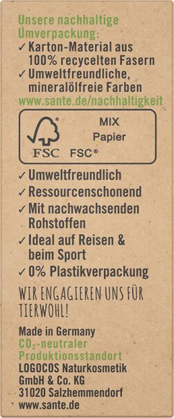 Sante Festes Repair Pflege-Shampoo Bio-Olivenöl & Erbsenprotein Festes Shampoo