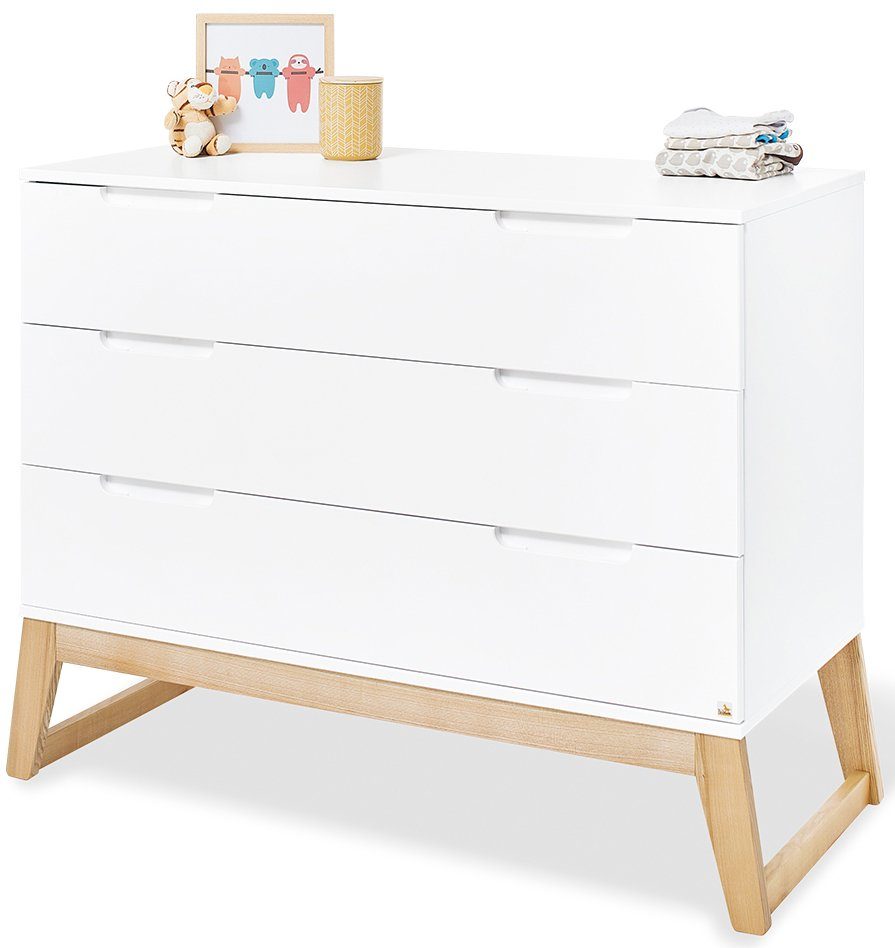 Pinolino® Babyzimmer-Komplettset Bridge, (Set, 4-St., Kinderbett, Schrank, Wickelkommode, Wandregal), breit, groß; mit Kinderbett, Schrank, Wickelkommode und Wandregal;