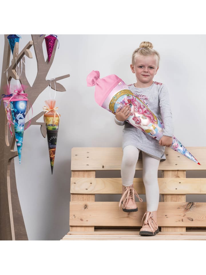 ROTH Schultüte groß Einhorn Beauty 70 cm, Glitter in Rosa günstig kaufen onesize