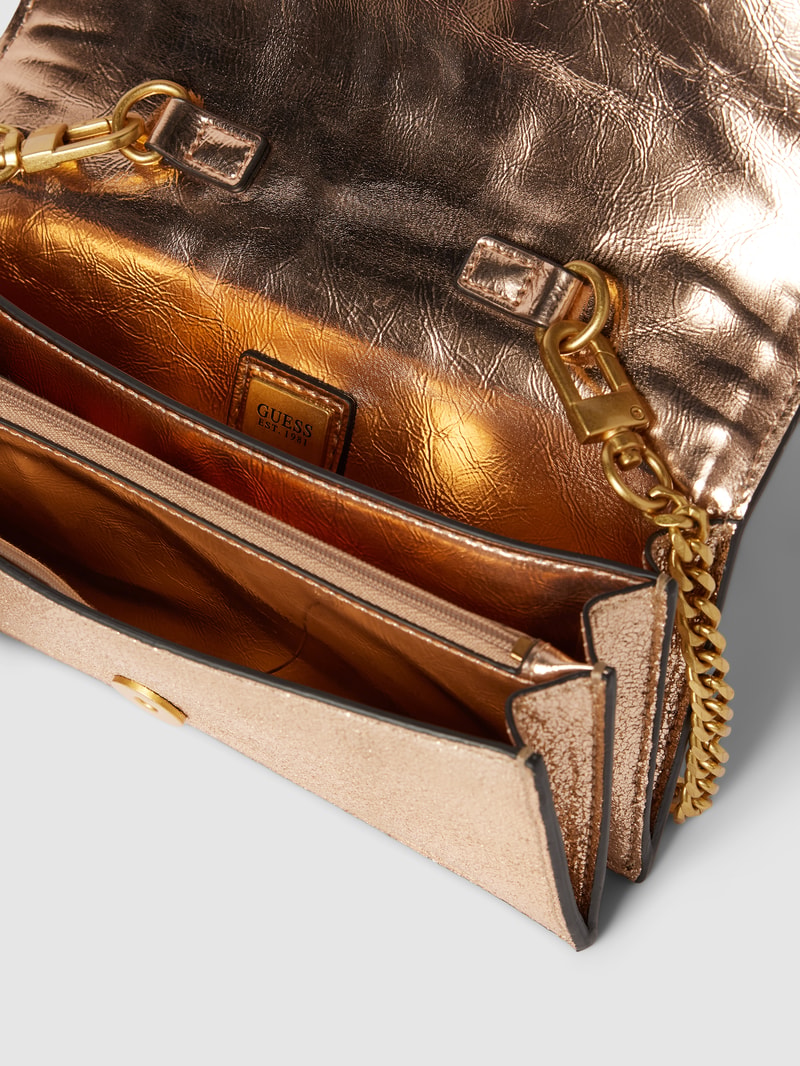 Umhängetasche mit Label-Details Modell 'GLAMOUR' in gold