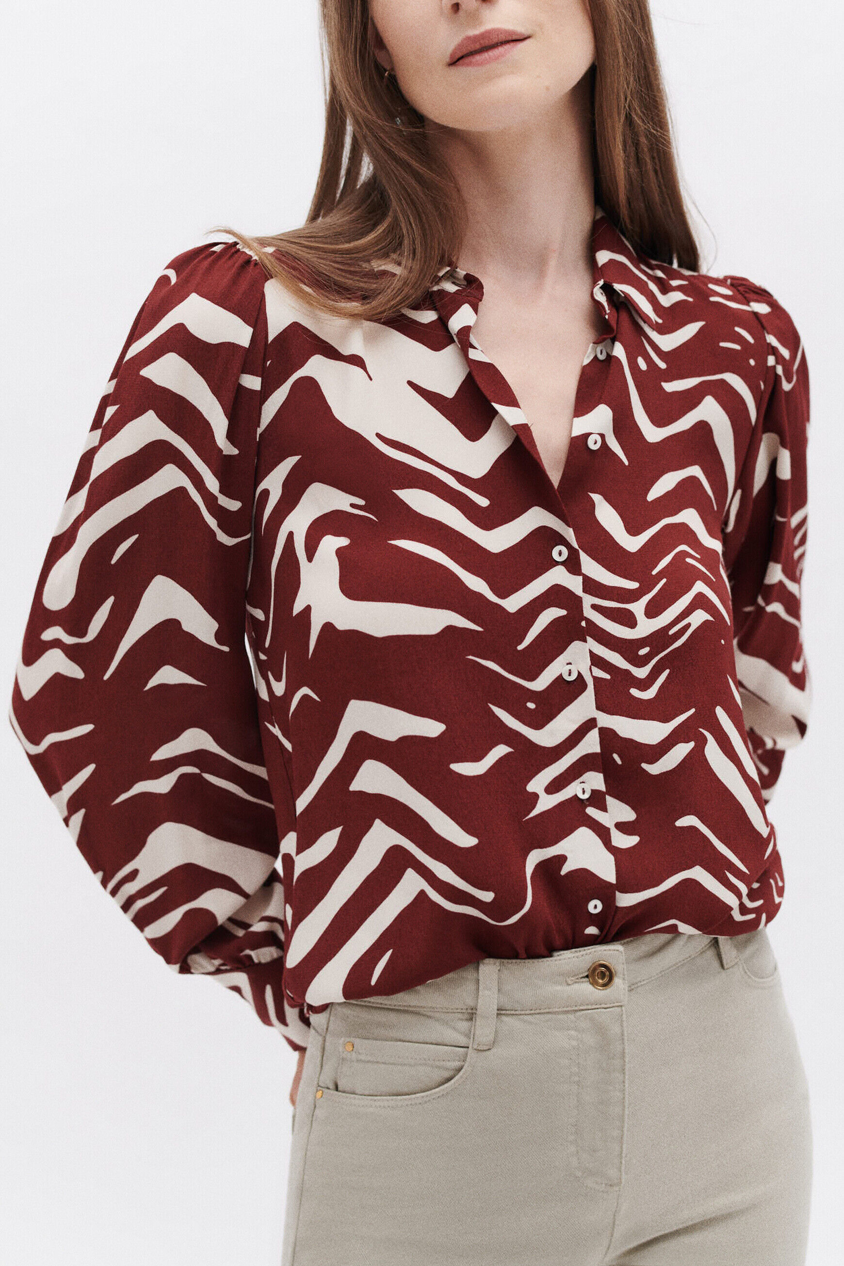 Chemisier chelene bordeaux femme