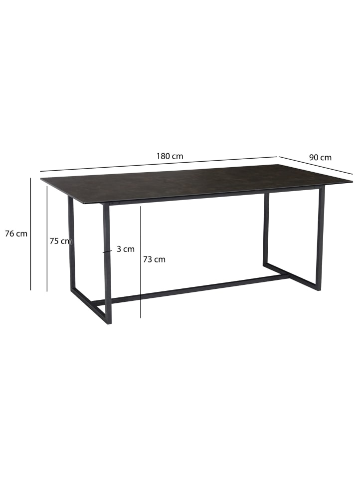 KADIMA DESIGN Esstisch Glaskeramik Schwarz Modern Premium Esszimmer Industrial in Schwarz günstig kaufen onesize