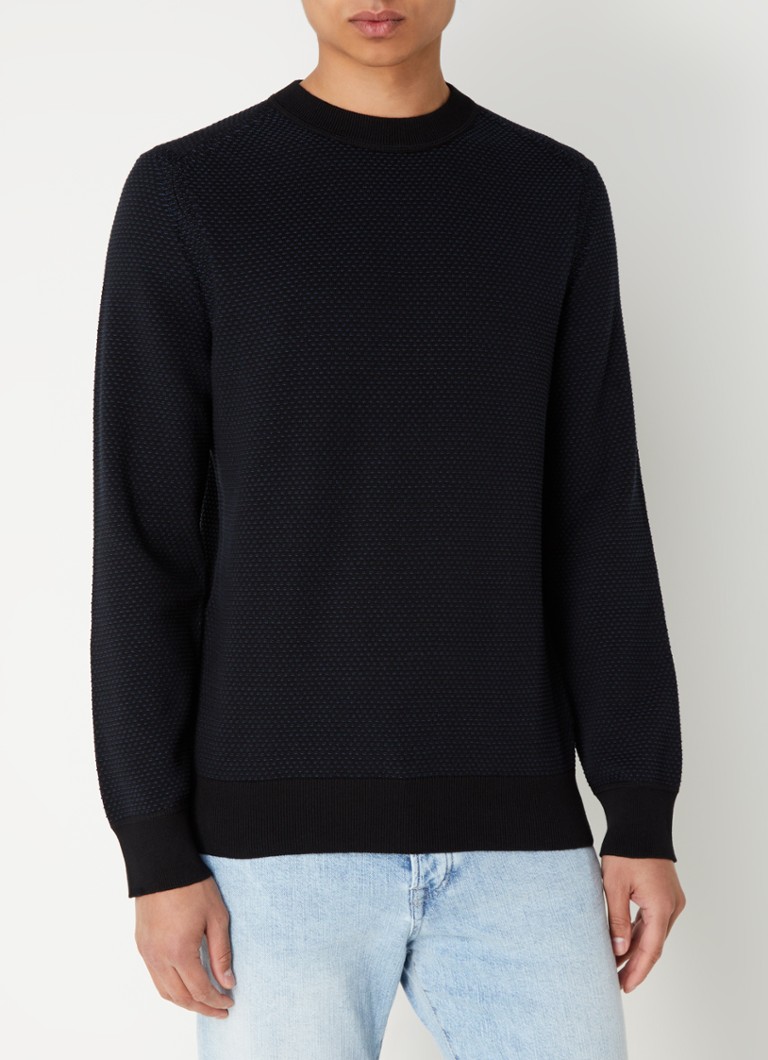 Pulover HUGO BOSS Kaposki din tricot gros și elastic