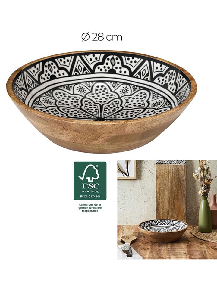 Ethnical Life Schüssel in Braun/ Weiß/ Schwarz - Ø 28 cm günstig kaufen onesize
