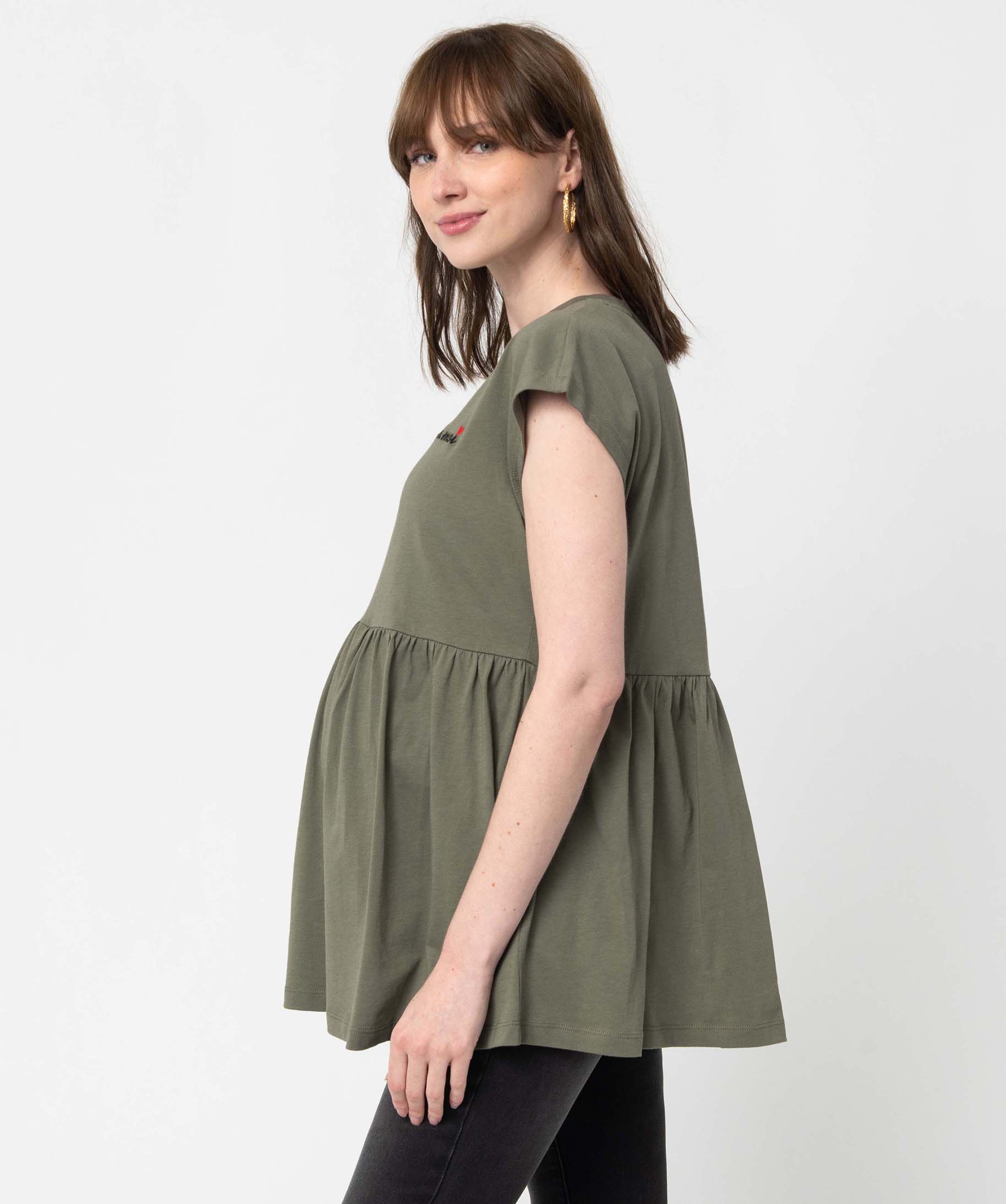 Tee-shirt de grossesse avec large volant dans le bas imprime | GEMO