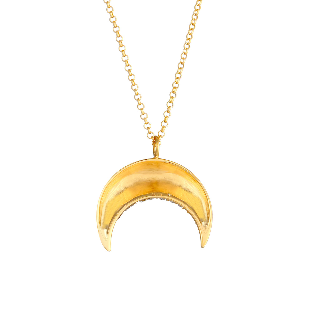Elli Elli Collier Sichel Halbmond  Kristalle 925 Silber collier