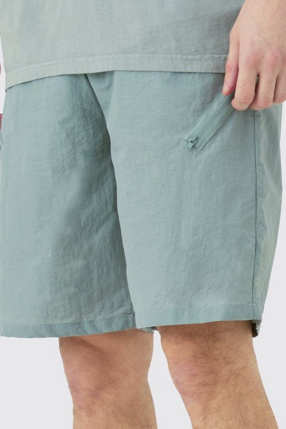 Tall Shorts mit asymmetrischem Reißverschluss und elastischem Bund