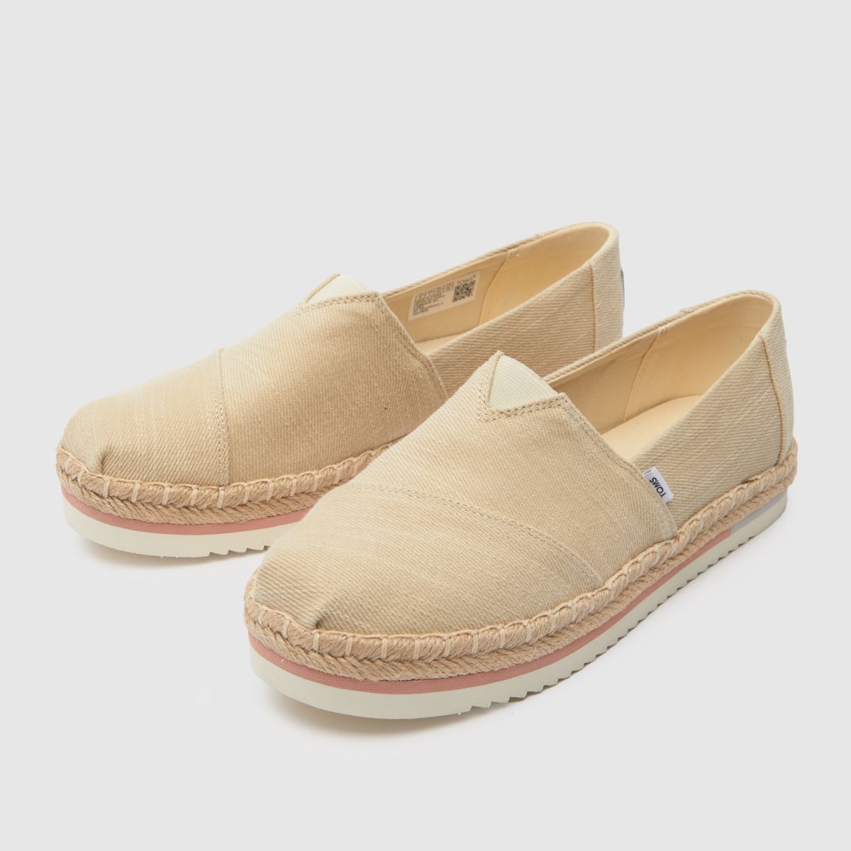 TOMS – Alpargata – Platta skor med rep i naturfärg